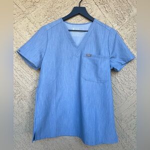 FIGS Heather Indigo One-Pocket Catarina Top Medium